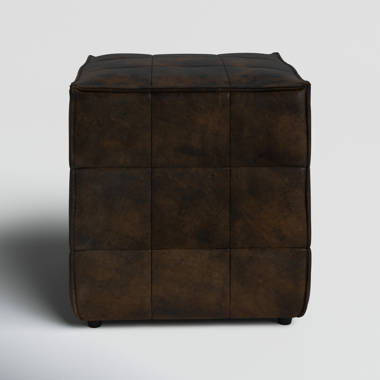 Patchwork leather store ottoman